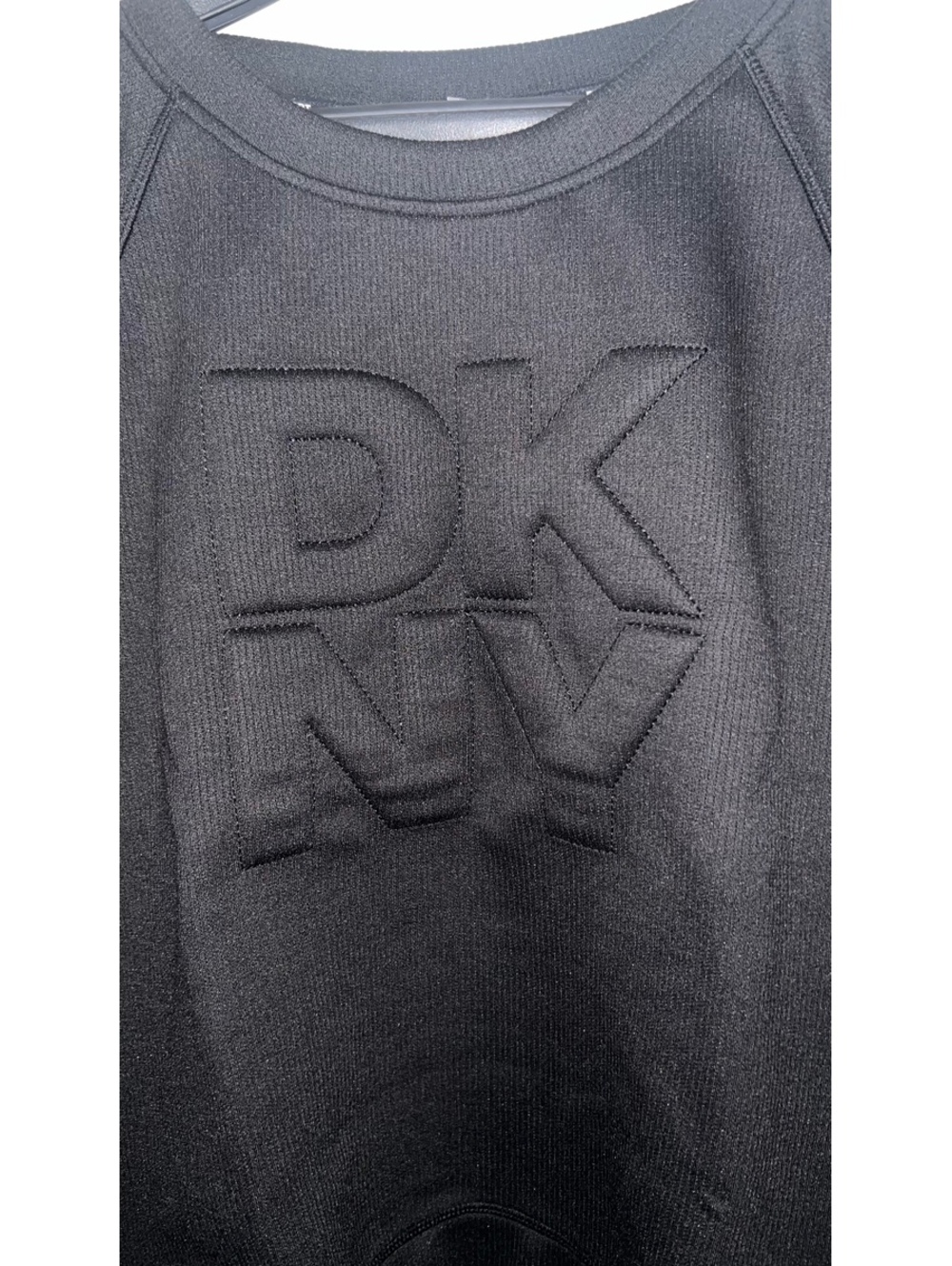 DKNY Sport Women's Black Embroidered Logo Sweatshirt Size Large